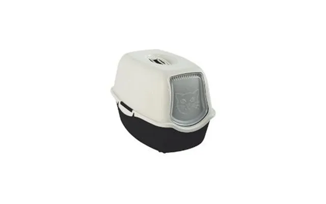Rotho Bailey Hooded Litter Box Black - White