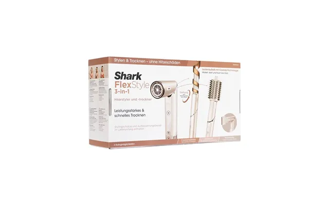 Shark Hårtørrer - Flexstyle 3-in-1 Hair Dryer Hot Air Brush & Styler Hd424eu