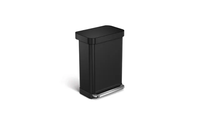 Simplehuman 55l Rektangulær Pedalspand Med Linerlomme - Sort