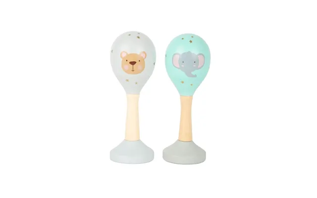 Small Foot - Wooden Baby Rattle Maracas Animal Set Of 2