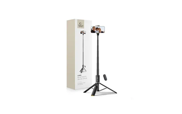 Tech-protect L08s Bluetooth Selfie Stick With Remote Control Tripod Up To 141cm - Black