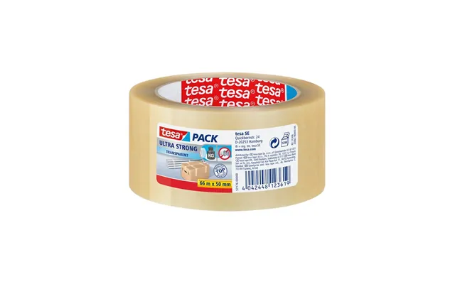 Tesa Pack Ultra Strong Packaging Tape 66m X 50mm Transparent