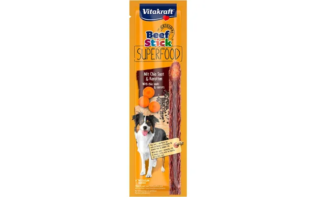 Vitakraft Beef Stick Superfood Med Chiafrø & Gulerødder 25g 1-pack