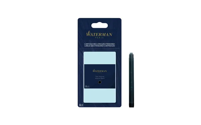 Waterman Fountain Pen Blækpatroner Lang Intens Sort 8 Antal Blisterpakning