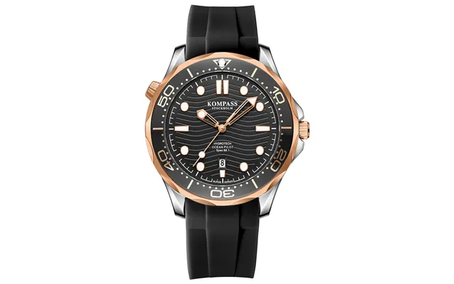 Kompass Ocean Pilot Rose Gold Silver Black