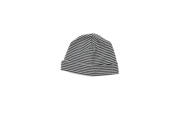 Baby Beanie Uldhue - Sort- Og Hvid Stribet