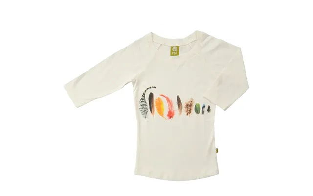 Bluse Med Fjerprint - Råhvid