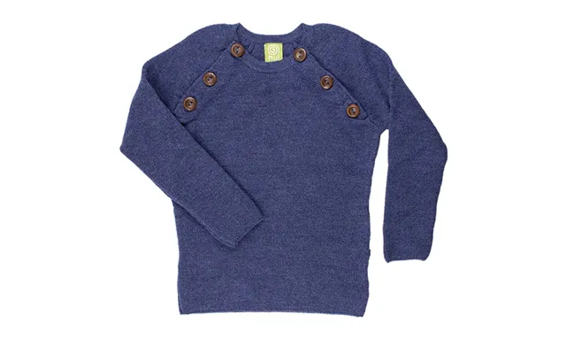 Nui Organics, Uld Sweater Med Knapper - Denim