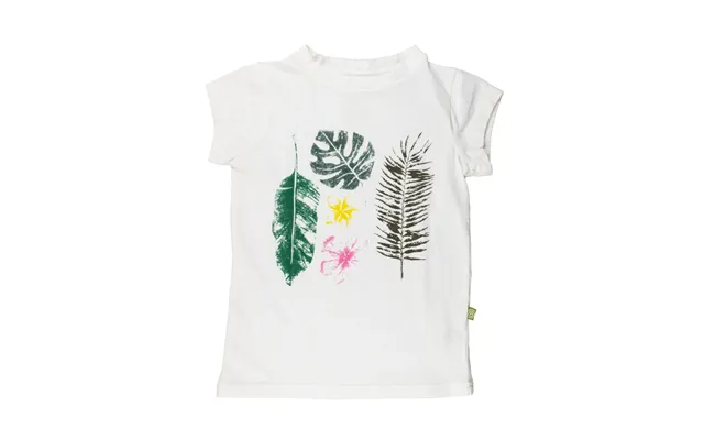 T-shirt Med Bladprint - Hvid