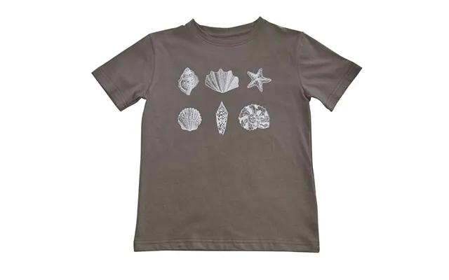T-shirt Med Hvide Strandskaller - Brun