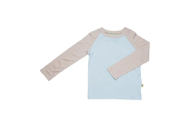 Uld Bluse - Lyseblå Med Nougatfarvede Ærmer product image