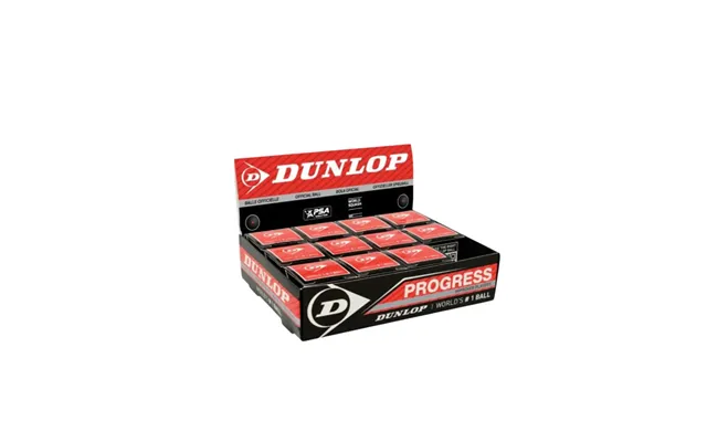 12 Stk. Dunlop Progress Squashbolde 1 Rød Prik