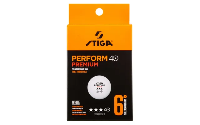 Stiga Perform Premium 3-stjernet Bordtennisbolde 6-pak - White