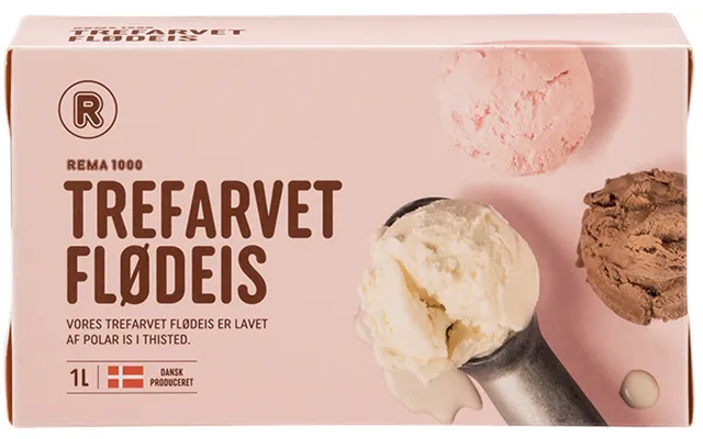 Trefarvet Flødeis