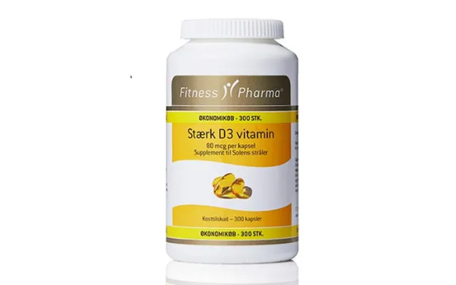 Fitness Pharma Stærk D3 Vitamin - 300 Kapsler.