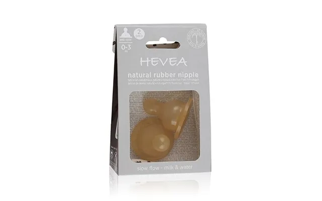 Hevea Flaskesutter 2 Pak Langsomt Flow - 1 Stk