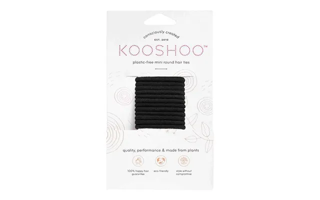 Kooshoo Hårelastikker Sort Plastikfri 12 Stk Mini