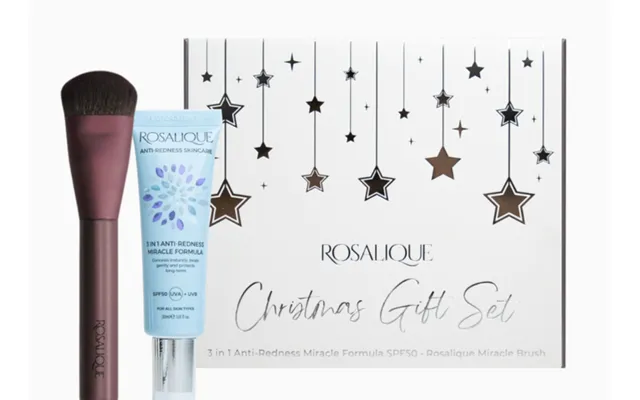 Rosalique Gaveæske Med 3 I 1 Anti-rødme Creme Med Spf50 - 30ml & Foundation Brush