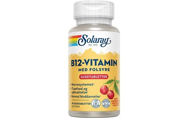 Solaray B12 Vitamin Med Folsyre Sugetab - 90tab.