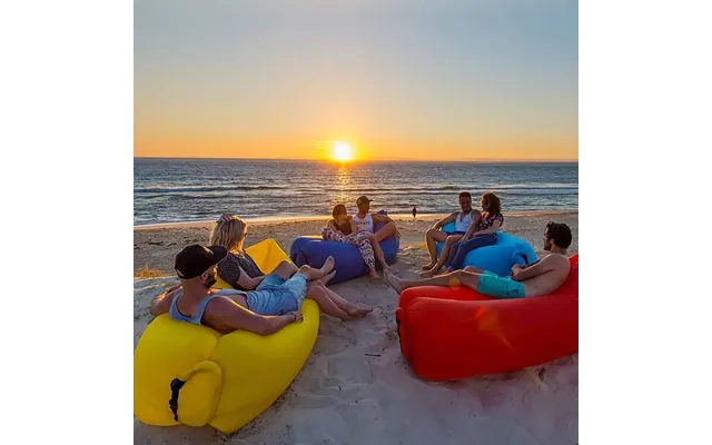 Air Bean Oppustelig Liggestol Liggesæk Til Strand, Have Eller Festival - Pink
