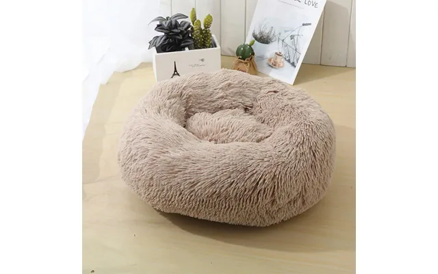 Blød Og Beroligende Donut Kattepude Sort, Beige, Grå, Koks Eller Pink - Beige 80 Cm