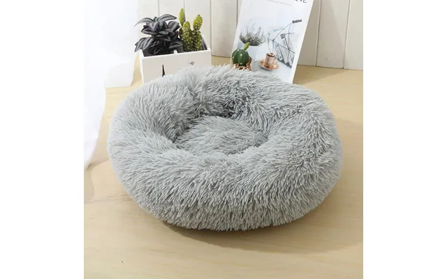 Blød Og Beroligende Donut Kattepude Sort, Beige, Grå, Koks Eller Pink - Grå 80 Cm