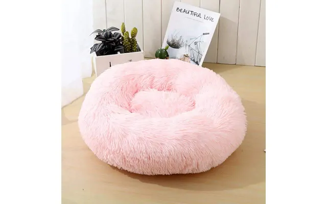 Blød Og Beroligende Donut Kattepude Sort, Beige, Grå, Koks Eller Pink - Pink 40 Cm