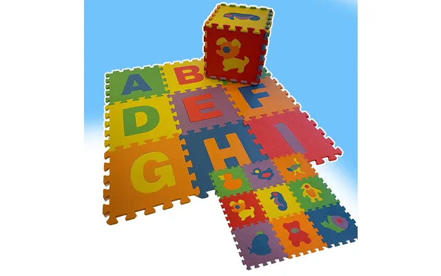 Farverig Blød Puslemåtte Legemåtte - Vælg Mellem Dyremotiver Eller Bogstaver