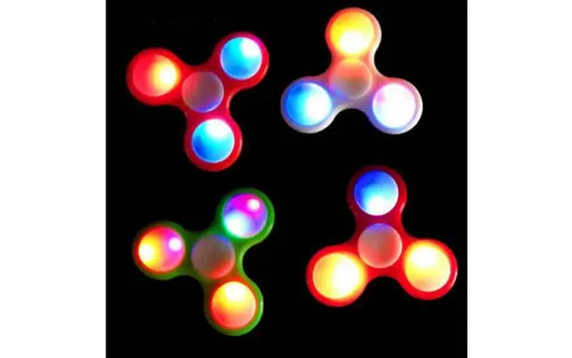 Fidget Spinner Med Led Lys - Sort