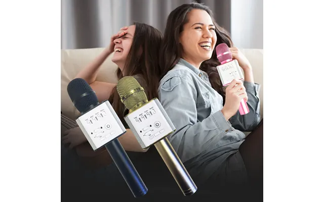 Karaoke Mikrofon Bluetooth Med Højttaler - Lyserød