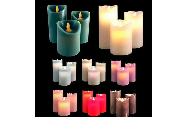Led Blok Stearinlys - 3 Stk.