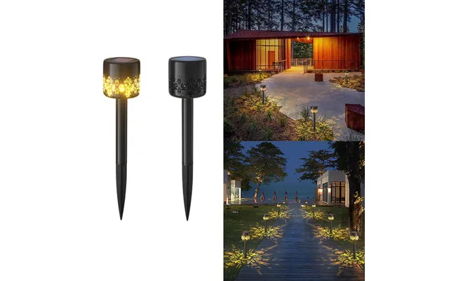 Led Solcelle Lamper Udendørs På Spyd - 2 Stk.