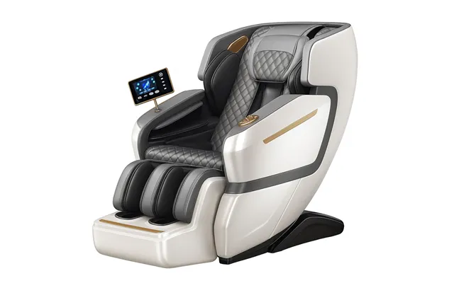 Massagestol 4d Luksus Pro Med Sl-teknologi, Varmeterapi, Stemme Kontrol & Touchskærm - Model M5 Hvid