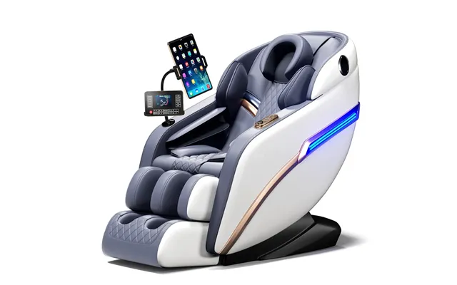 Massagestol 4d Pro Hvid Med Varmeterapi Og Stemmekontrol - Model M9 Hvid