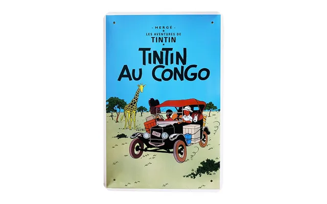 Metalskilt - Tintin Au Congo
