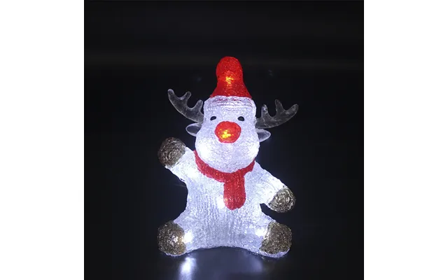 Rensdyr Akryl - Højde 20 Cm Med Led-lys