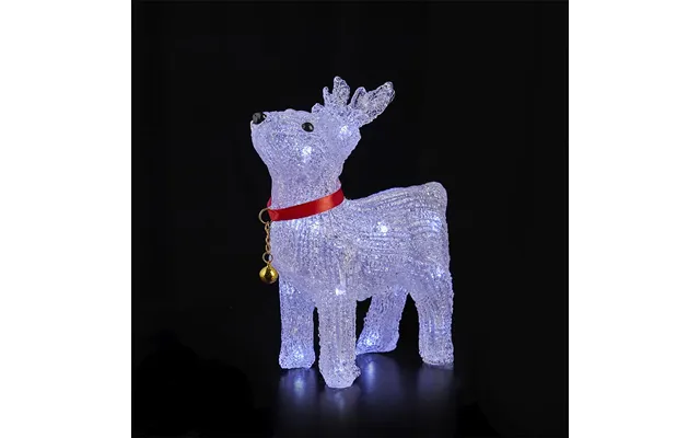 Rensdyr Akryl - Højde 22 Cm Med Led-lys