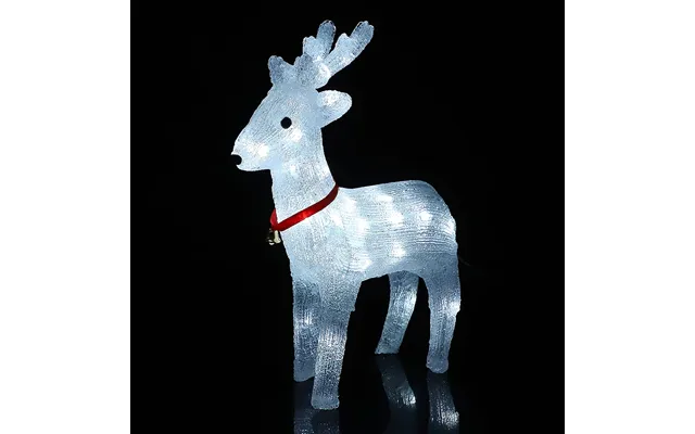 Rensdyr Akryl - Højde 40 Cm Med Led-lys
