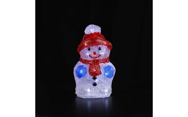 Snemand Akryl - Højde 21 Cm Med Led-lys
