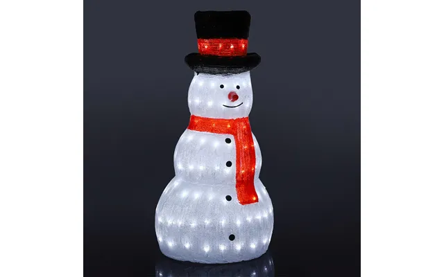 Snemand Akryl - Højde 80 Cm Med Led-lys -