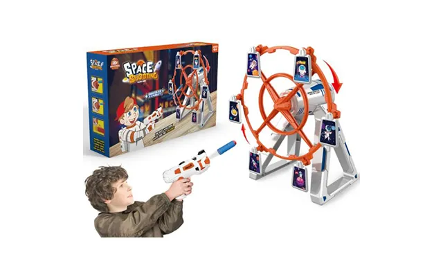 Space Shooting Pistol Inkl. Roterende Scoretavle