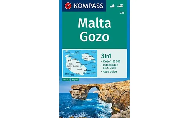 'malta Gozo, Kompass Wanderkarte 235' - Mair-dumont Kompass