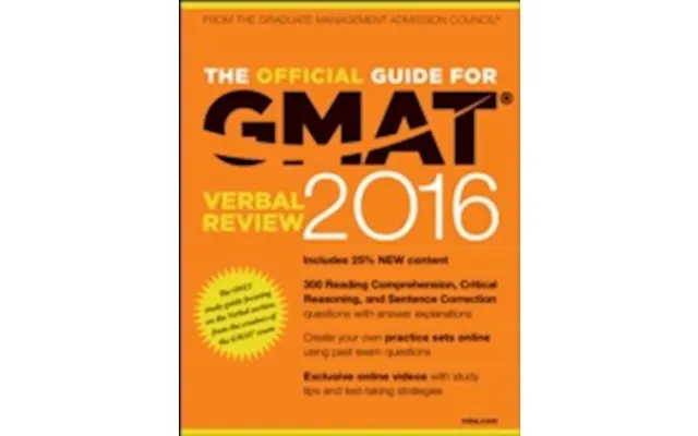 'the Official Guide For Gmat Verbal Review 2016 With Online Question Bank And Exclusive Video' - Brugt Bog