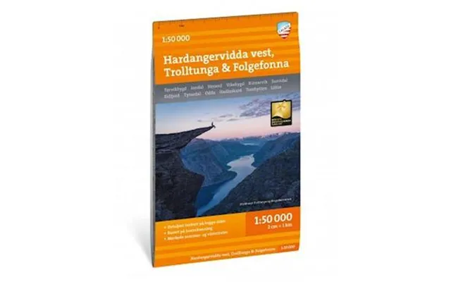 'turkart Hardangervidda Vest, Trolltunga & Folgefonna 1 50 000' - Calazo