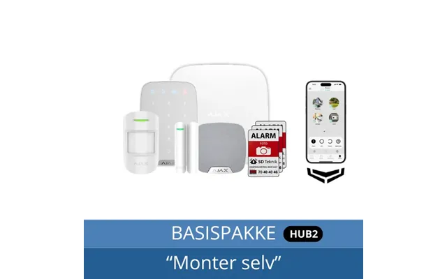 Ajax Hub 2 Basispakke M Pir - Hvid
