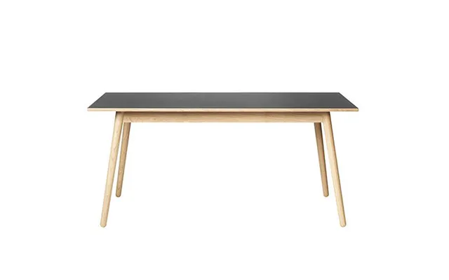 Fdb C35b Spisebord Eg Lak Sort Linoleum 82x160cm