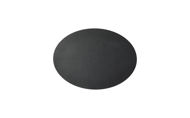 Oval Dækkeserviet Sort Pvc 45x33cm