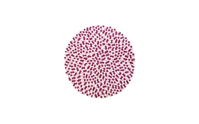 Kugletæppe Håndlavet I 100% Ren Uld - Pink Multifarvet