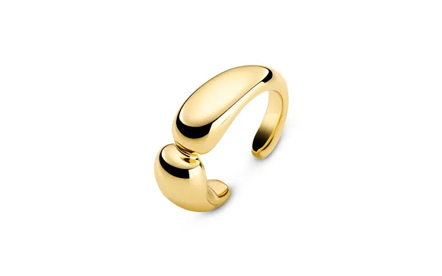 Ear Cuff Goccia Pianura Piccolo - 18 Karat Forgyldt, Med Poleret Overflade