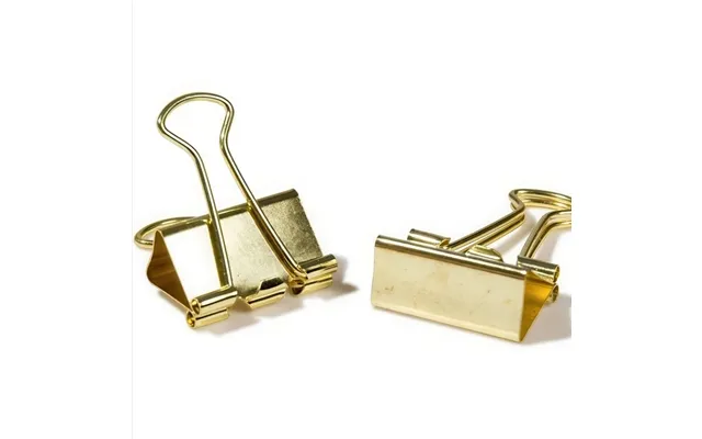 Papirklemmer, 6 Stk., Foldback Clips Large - 41 Mm, Guld